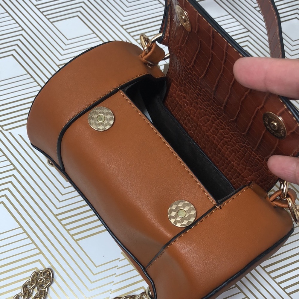 Round bag brown long shoulder - Picture 3 of 10